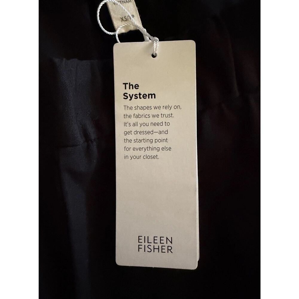 Eileen Fisher Black Stretch Twill Ankle Pants XSP Petite Pull On NWT Classic - Picture 13 of 16